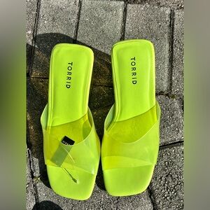 Torrid Bright Yellow Slide Sandals